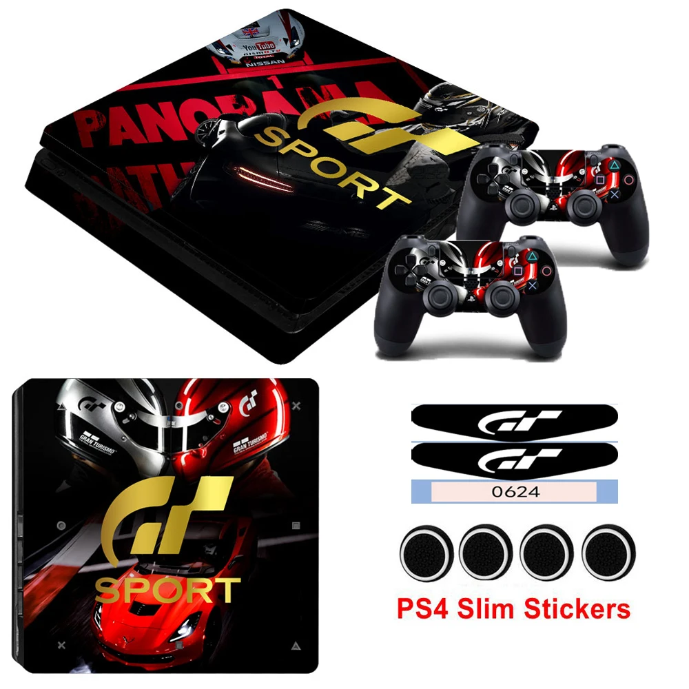 Для Playstation 4 тонкая кожа наклейка крышка PS4 тонкая консоль наклейки и наклейки 2 контроллеров Gran Turismo спортивная игра кожа