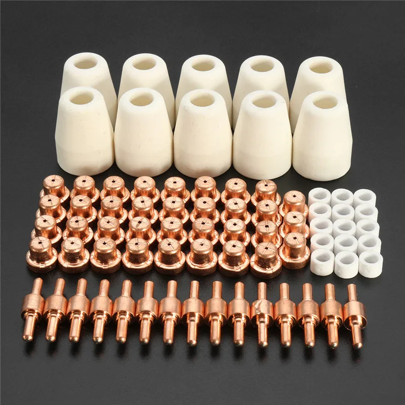 75pcs Plasma Cutter Accessories For Cutter Torch Consumables KIT Electrodes TIPS Nozzles Fit CUT40 CUT50