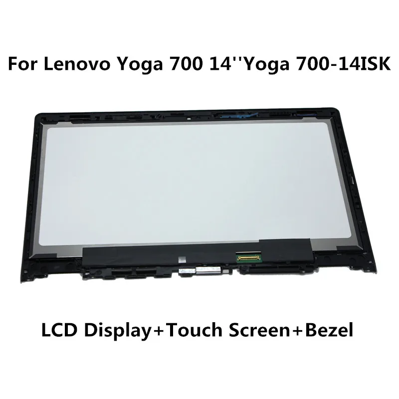 

New 14.0" Touch Lcd Screen Digitizer Assembly Display For Lenovo Yoga 700-14 80QD with bezel