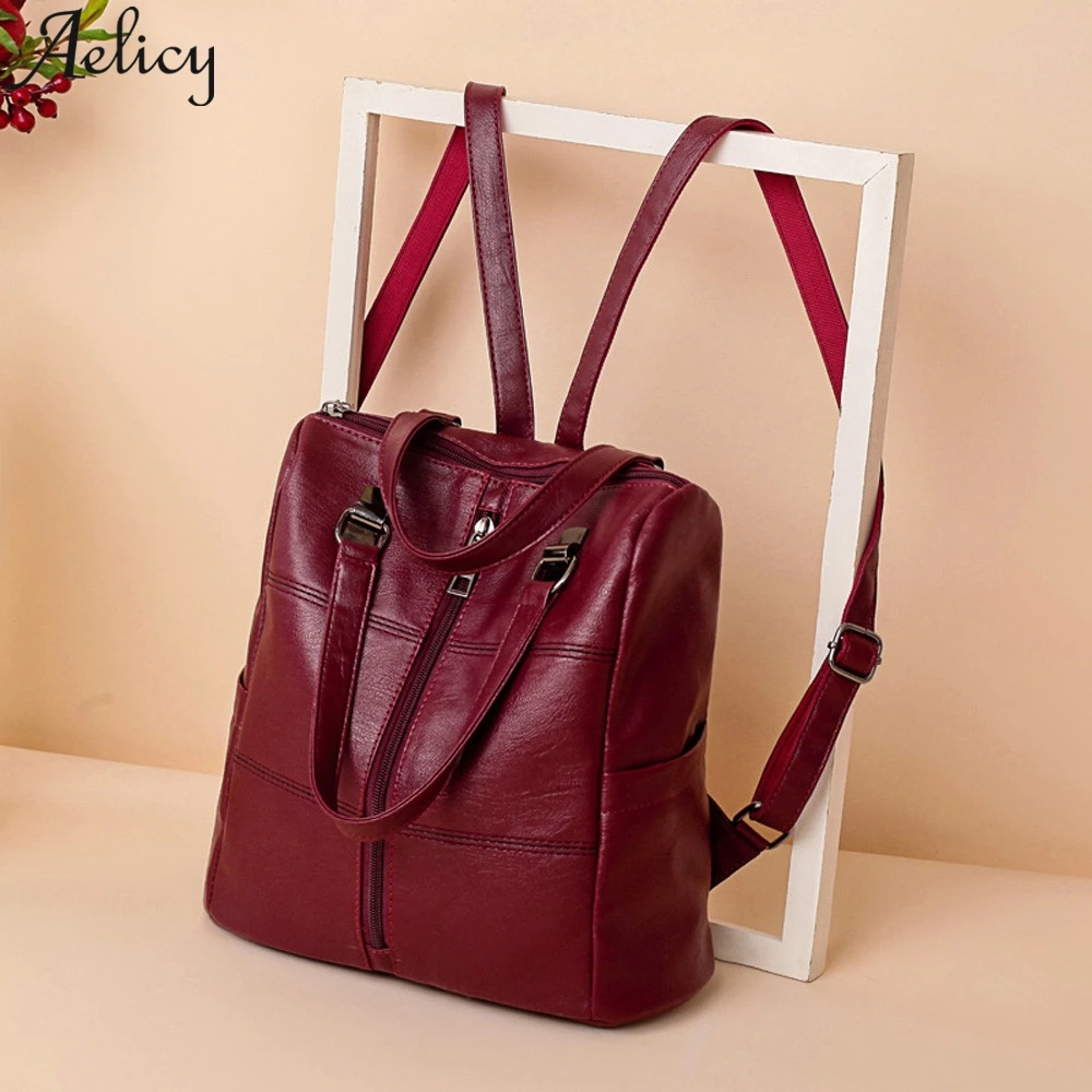 Aelicy, модная женская винтажная сумка, кожаный рюкзак для путешествий, Женская дорожная сумка через плечо, женская школьная сумка, школьные сумки для девочек