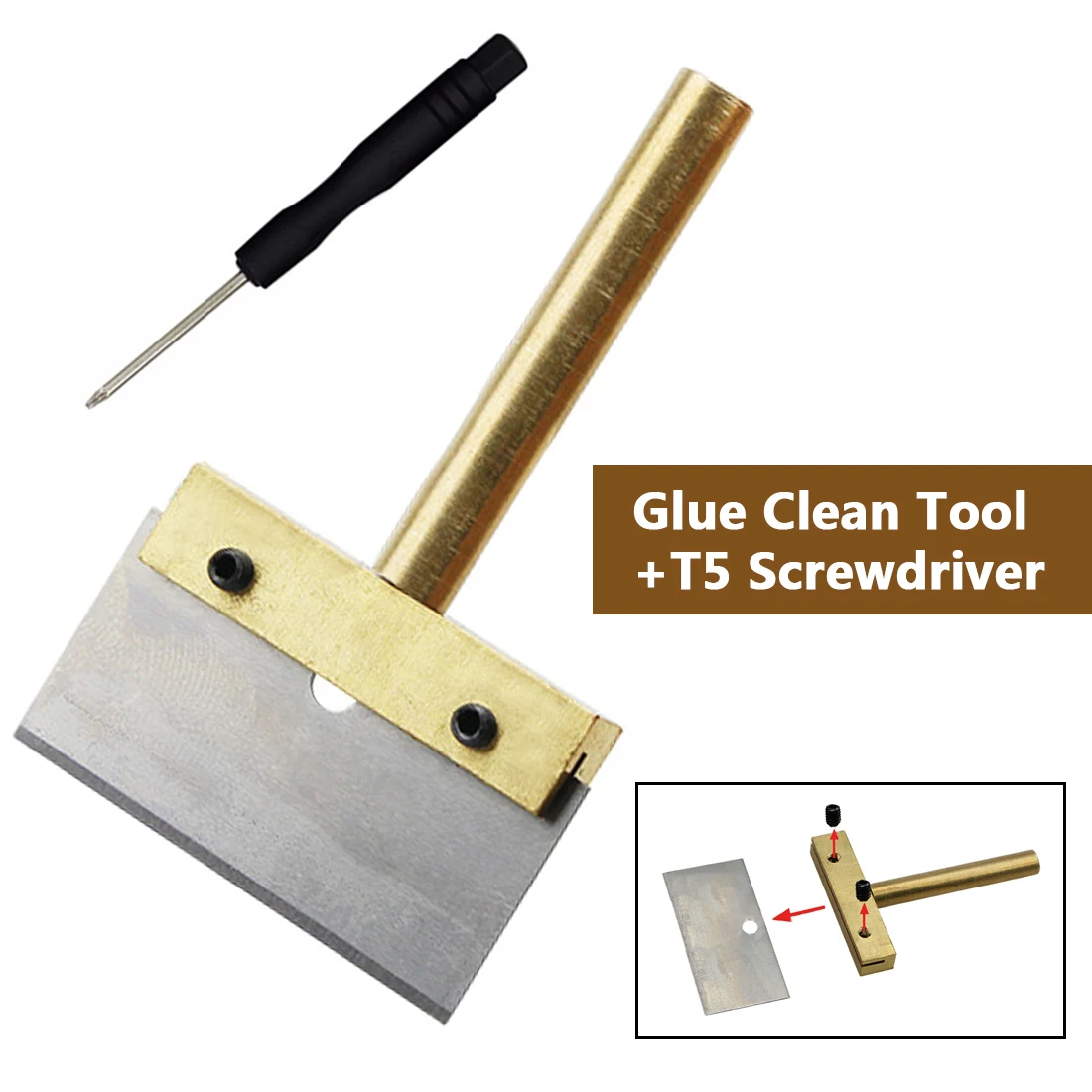 UV Glue Clean Tool 60W T Solder Iron Tip With Blade Remove Residue