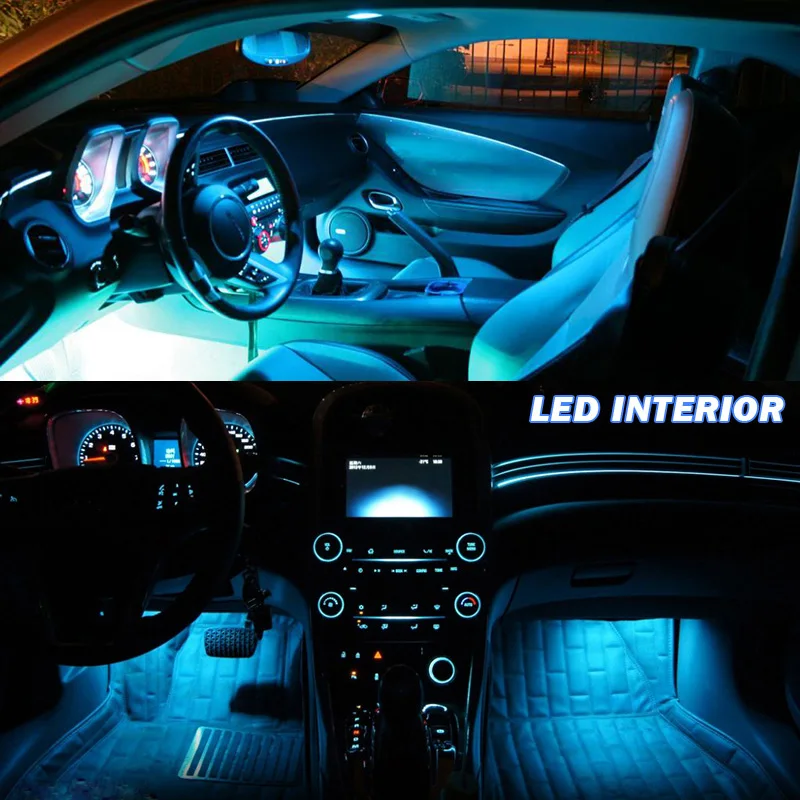 8 шт. Canbus Белый лед синий светодиодный лампы для 2010- Chevy Chevrolet Camaro внутренняя посылка комплект номерного знака светильник Chevy-EF-10