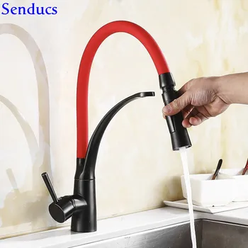

Senducs Led Kitchen Sink Faucet With Quality Brass Kitchen Mixer Tap Pull Down Kitchen Sink Faucets Of Black Kitchen Mixer Taps