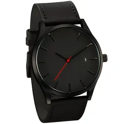 Men's Minimalist Sports Leather Watch - Designer Quartz Timepiece (1)