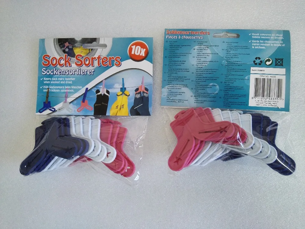 30 Pcs/LOT SOCKS CLIP Sock Holder Colorful Sock Organizers Sorters Locks Clips Laundryin Drying