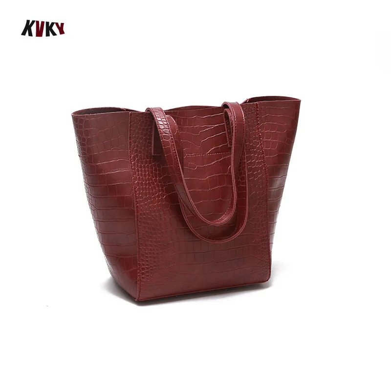 

KVKY Brand PU Leather Handbags Lady Large capacity Tote Bag Female Pu Shoulder Bags for women 2019 Bolsas Femininas Sac A Main