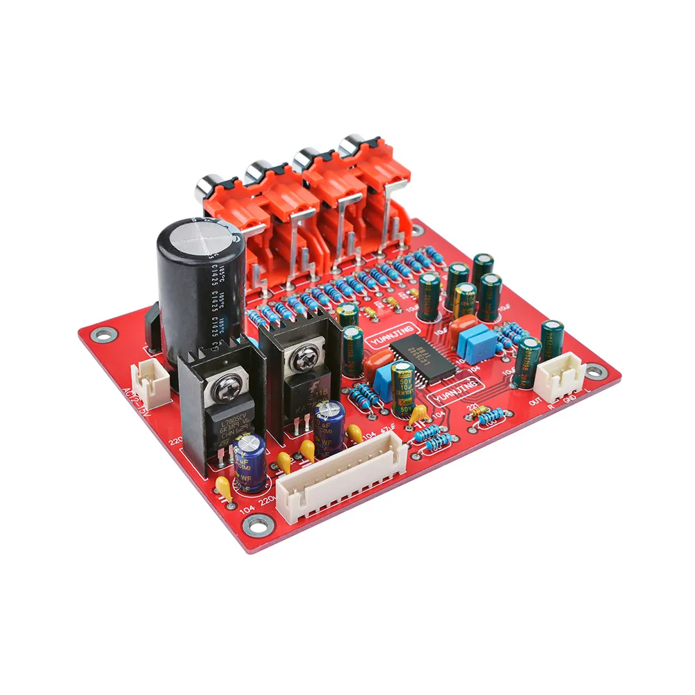 AIYIMA 4 Ways Audio Input Treble Bass Volume Tone Remote Control LC75342 Preamplifier Tone Board LCD Display DIY Home Amplifier