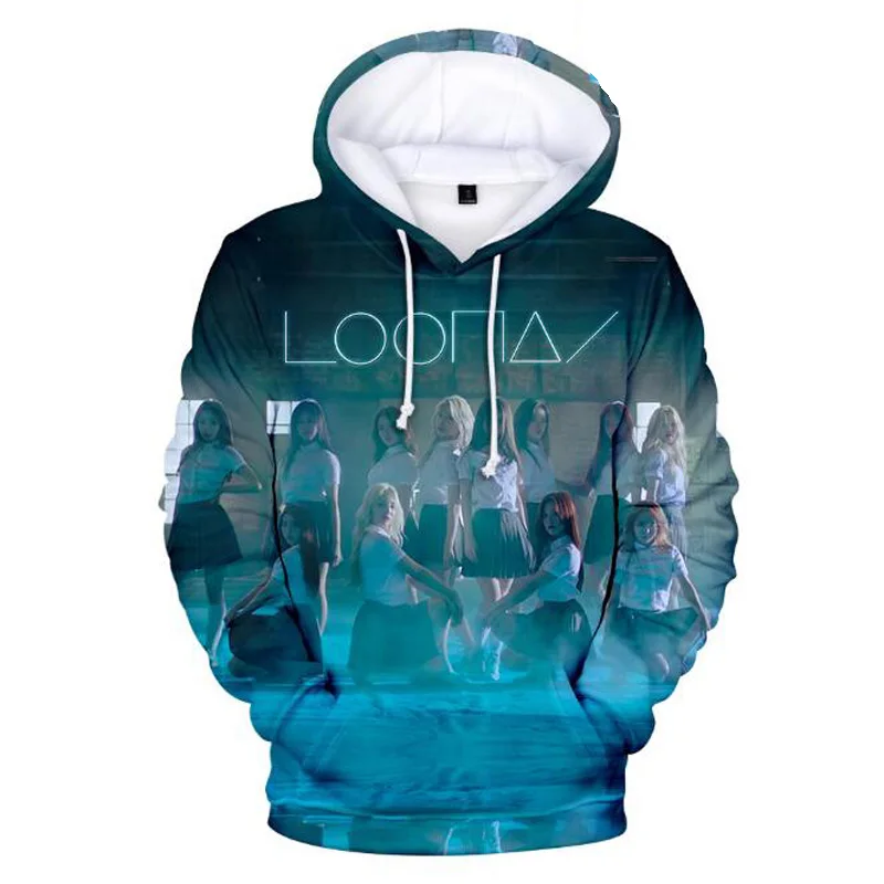 Корейские модные 3D толстовки LOONA KPOP одежда Kawaii Harajuku свитшоты оверсайз куртка с