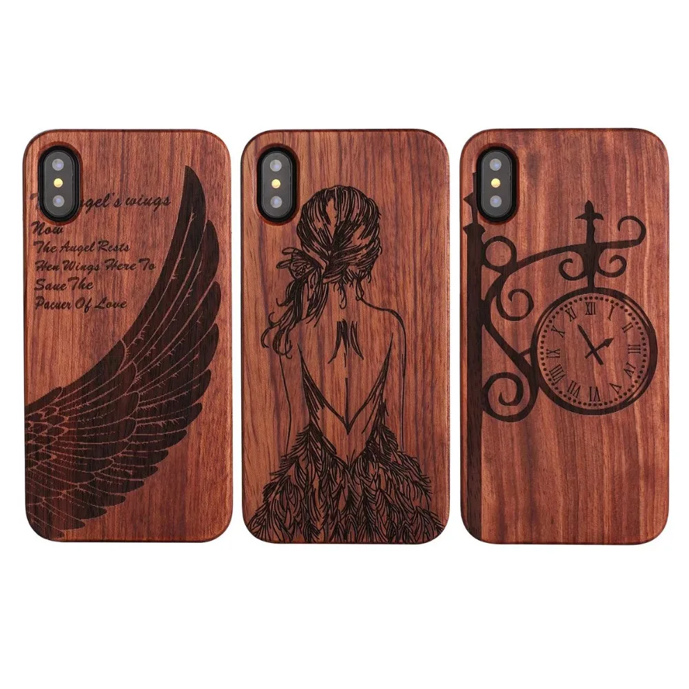 

PC Bumper engraved Wooden Bamboo Shell X XS SE 6S Protector Hard Case Cover For iPhone X XR XS Max 5 5S SE 8 Plus 6 6S 8 7 Plus