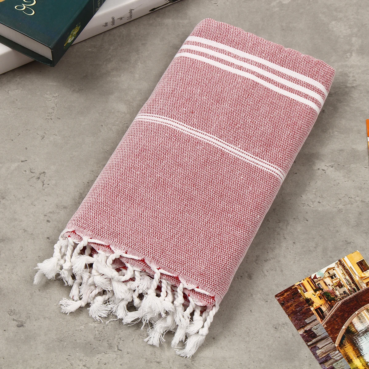 Large Striped Cotton Beach Towel Turkish Hammam Bath Towel Washcloths