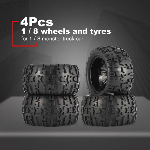 Best Price 2Pcs 150mm Wheel Rim and Tires for 1/8 Monster Truck Traxxas HSP HPI E-MAXX Savage Flux Racing RC Car Accessories HOT!