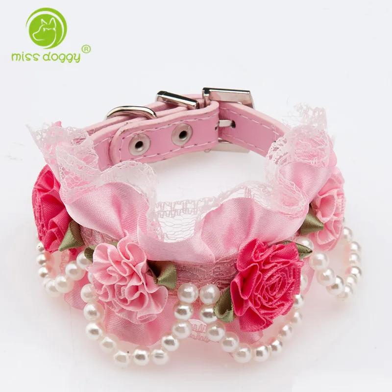 Fashion Goods for Pets,Dog Collars for Puppy Flower Pearls Jewelry