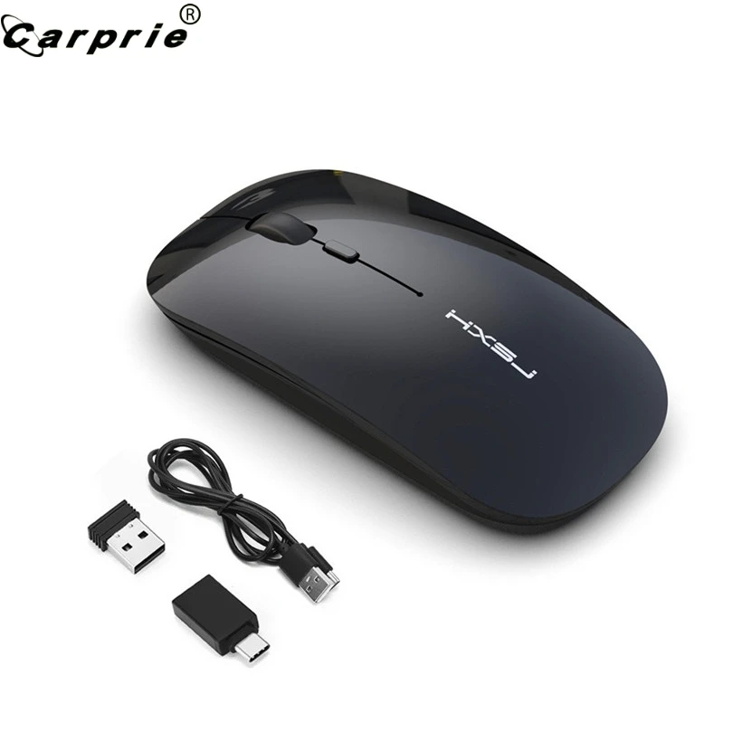 

CARPRIE 1pc M60 Ergonomic 2.4GHz Wireless Mouse 1200DPI USB+Type-C Rechargeable Optical Gaming Mice For MacBook Laptop 90422