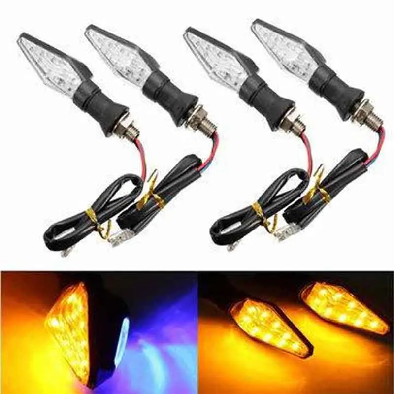 

Lights Motorcycle Turn Lights - 4pcs 12V Universal Motorcycle LED Turn Signal Indicator Yellow with Blue - 4 X Motorcycle LED Tu