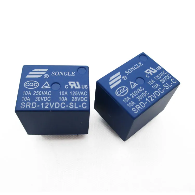 10 шт./лот 12 В DC SONGLE мощность реле SRD-12VDC-SL-C PCB тип