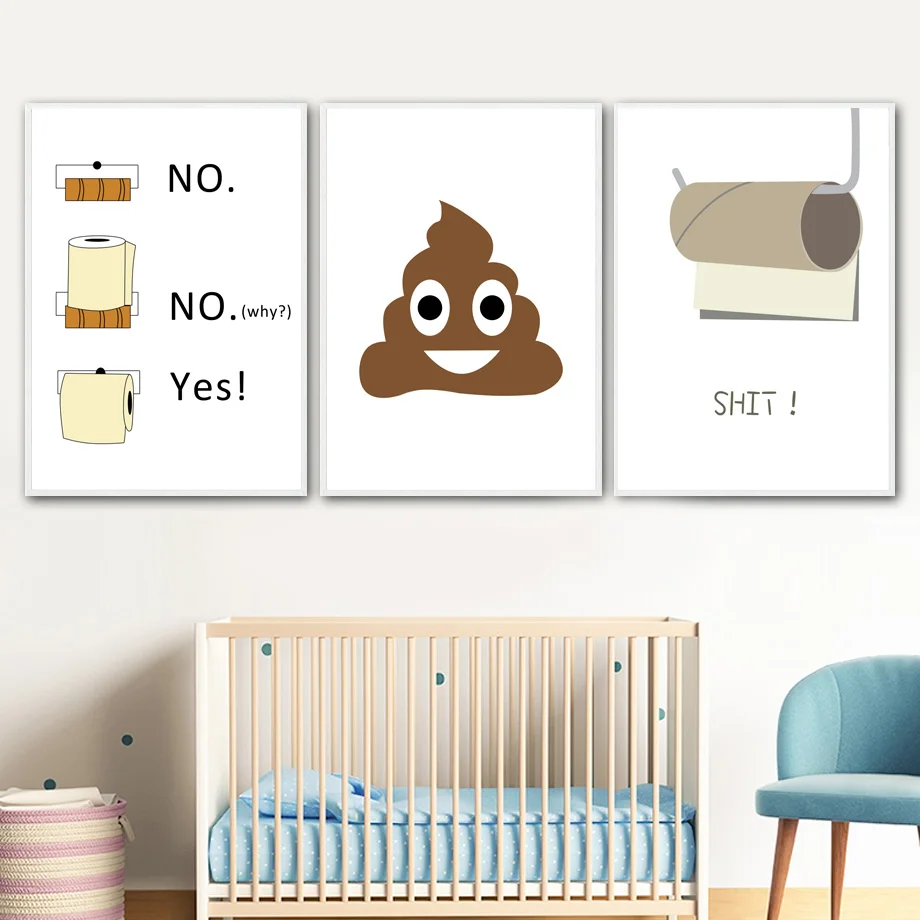 Humor-Toilet-Paper-Funny-Shit-Nordic-Poster-And-Prints-Wall-Art-Canvas-Painting-Wall-Pictures-For