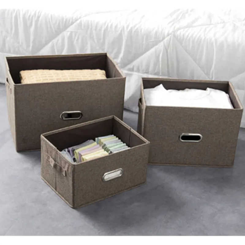 القطن و الكتان الملابس الداخلية تحتوي على القماش مربع لحاف أشتات صندوق تخزين الأطفال الحلي لعبة الجارديان خزانة تصنيف مربع