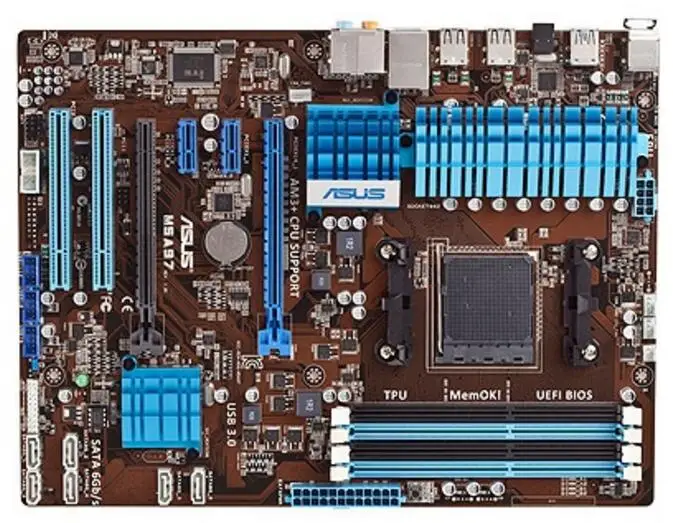 Для ASUS M5A97 б/у Настольный для 970 материнская плата Socket AM3+ DDR3 USB3.0 SATA3