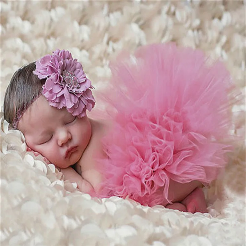 2Pcs Baby Newborn Photography Props Baby Tutu Skirt Photo Props and Flower Headband Hat for Newborn baby Photography Accessories baby boy souvenirs and giveaways	 Baby Souvenirs