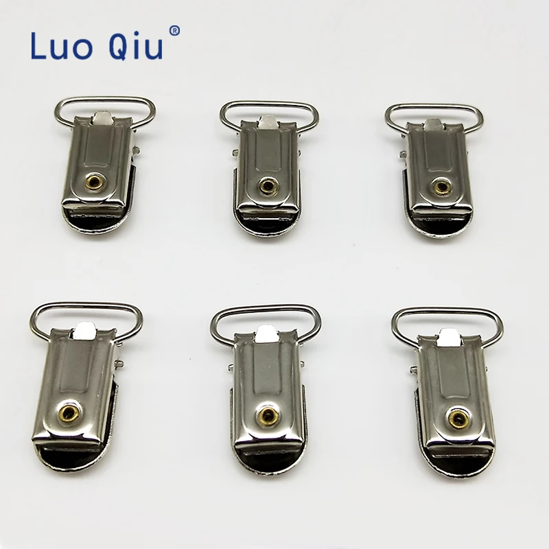 

Luo Qiu 5 pcs/lot U shape 35*20mm Silver Suspender Clips for Trousers practical Webbing clip attache sucette metal clips