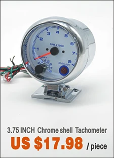 Дракон манометр 3,75 дюймов Высокоскоростной шаговый двигатель Авто белый черный свет Тахометр Датчик для 4.6.8 Цилиндр 0-8000 об/мин