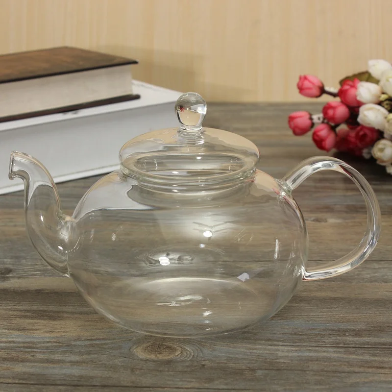 800ML Heat Resistant Glass Tea Pot Infuser Transparent Tea Set Flower