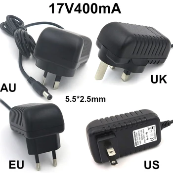 

VORED New 17V400mA Adapter Power Supply US/EU/UK/AU Plug Converter Universl Charger DC 5.5*2.5mm for Router Free shipping
