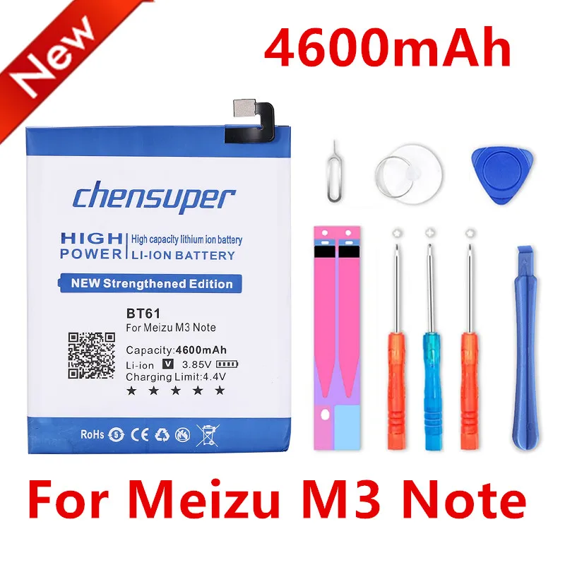 

chensuper BT61 4600mAh Lithium Rechargeable Phone Bateria Battery For Meizu M3 Note M681H M681Q M681 Note 3 Batteries Free Tools