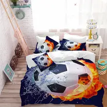 3Pcs 3D Fire Football Bedding Set Sports Design Duvet Cover Set Football Stadium Print Bedding King Queen Pillowcase Quilt Cover panda bedding duvet cover set digital print 3pcs