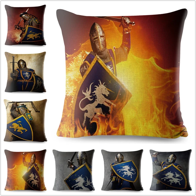 Vintage Medieval European Knights Pattern Cushion Covers Sofa Pillow Simple Decorate Pillow Cases Vintage Medieval European Knights Pattern Cushion Covers Sofa Pillow Simple Decorate Pillow Cases