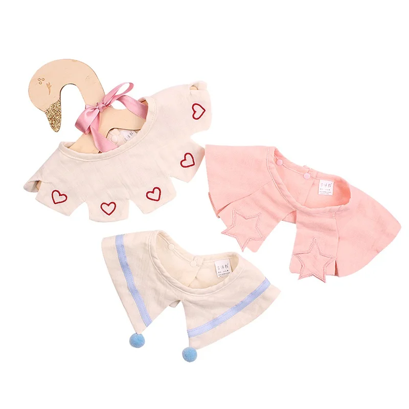 3 PCS Cute Baby Girls Bib Gauze Cotton Baby Bibs For Girl Fashion Decoration Fake Collar Saliva Mouth Towel Baby Girls Clothing  (16)
