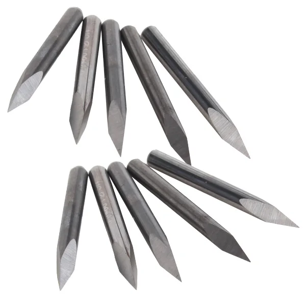 

10x Carbide Steel 30 Degree 1/8" CNC Router Triangular Pyramid Engraving Bits