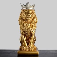 Gold White/Black Crown Lion Sculpture Home Decoration Nordic Decorations Modern Living Room wine cabinet office desk accessories