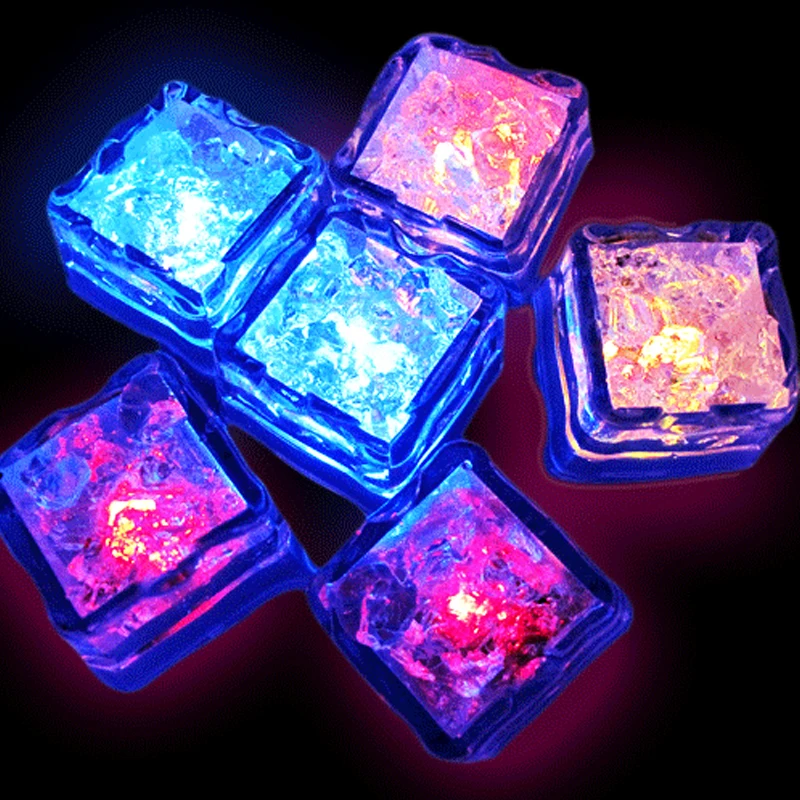 

Water Sensor Sparkling LED Ice Cubes Luminous Multi Color Glowing Drinkable Decor for Event Party Wedding S5540