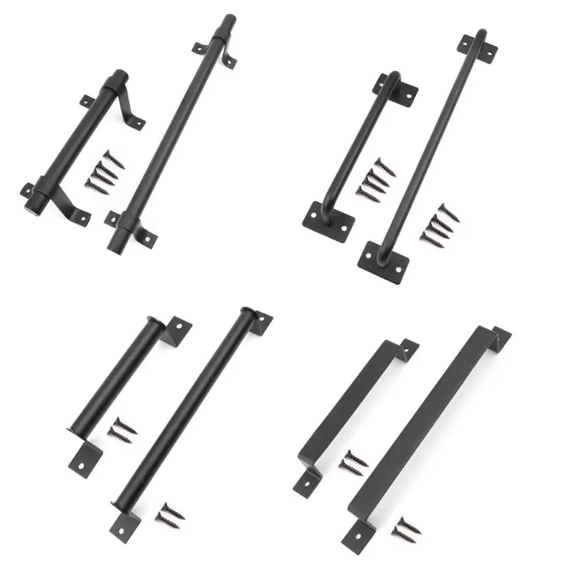 

Black Cast Iron Barn Sliding Door Handle Rustic Gate Puller Furniture Hardware