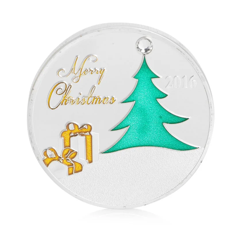 gold silver plated christmas gift greetings commemorative coin santa christmas art collectible navidad christmas decoration in non currency coins from home - Silver Plated Christmas Tree Decorations gold silver plated christmas gift greetings commemorative coin santa christmas art collectible navidad christmas decoration in non currency coins from home - Silver Plated Christmas Tree Decorations