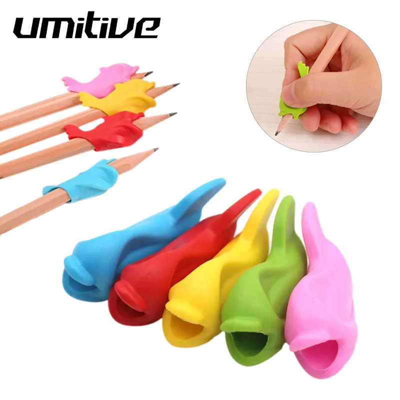 

Umitive 6pcs Silicone Fish Holding Pen Environmental Protection Children Students Pencil Aid Grip Set Posture Correction Tool