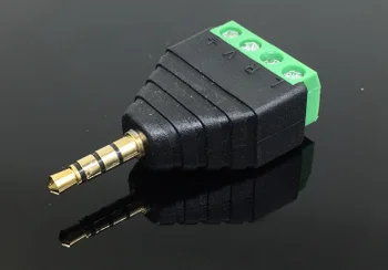 

10pcs Video AV Balun 2.5mm 4 Pole Stereo Male to AV Screw Terminal Stereo Jack 2.5 mm male 4 pin Terminal Block Plug connector