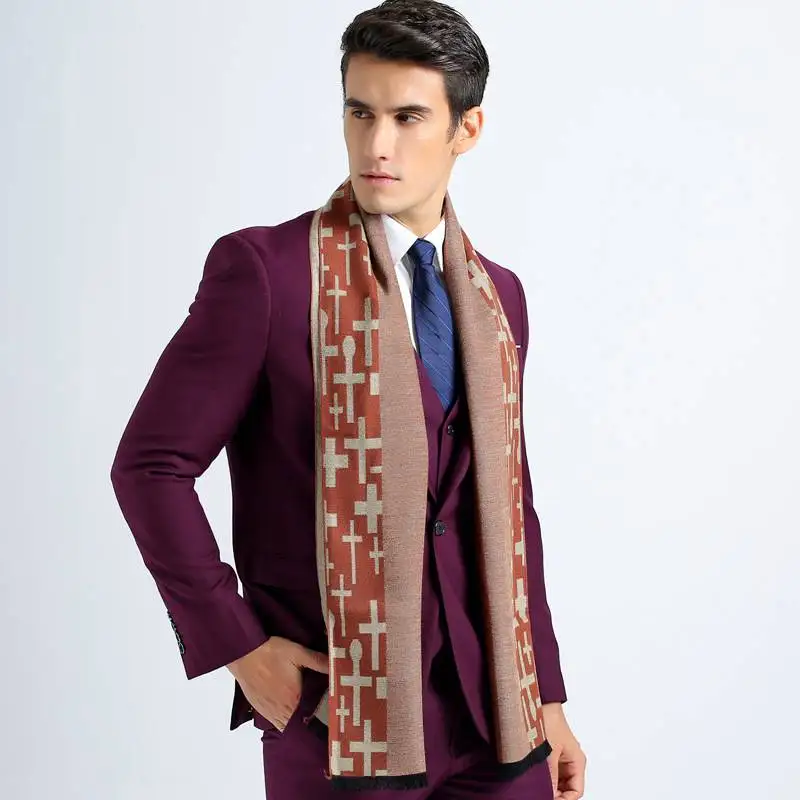Winter Cotton Scarves Men Fashion font b Tartan b font Scarf Scarf Luxury Brand Business Cashmere