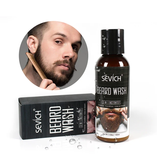 Sevich 100ml Beard Wash for Men Beard Shampoo Mustache Wash Moisturizing Smoothing Gentlemen Beard Care
