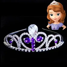 Принцесса Софии для девочек волосы для маленьких девочек корона на день рождения Дети День рождения украшения фиолетовый