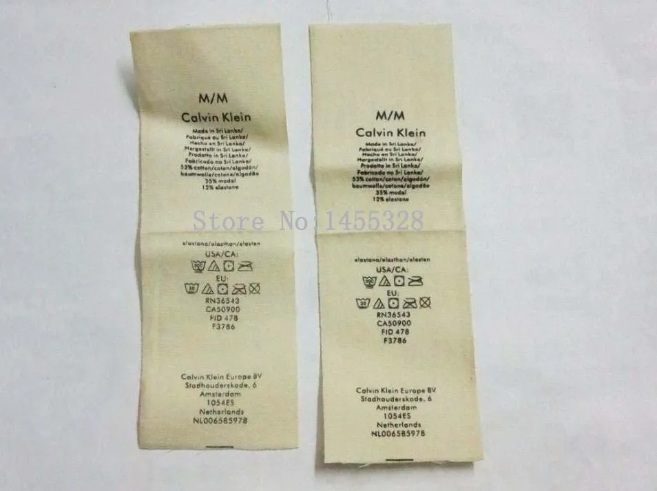 Wholesale 1000pcs customized cotton big garment labels/clothing labels