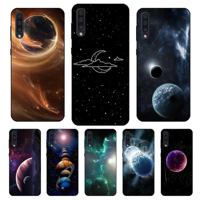 

N401 Space Planet Stars Black Silicone Case For Samsung Galaxy A2 Core A6 A7 A8 A9 A10 A30 A40 A50 A60 A70 A8S A9S A20E Plus