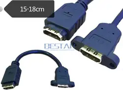 (100 шт./лот) 15 см HDMI Женский к HDMI Женский Панель с резьбовое отверстие специальное расширение Позолоченный разъем Кабель HDMI 1.4