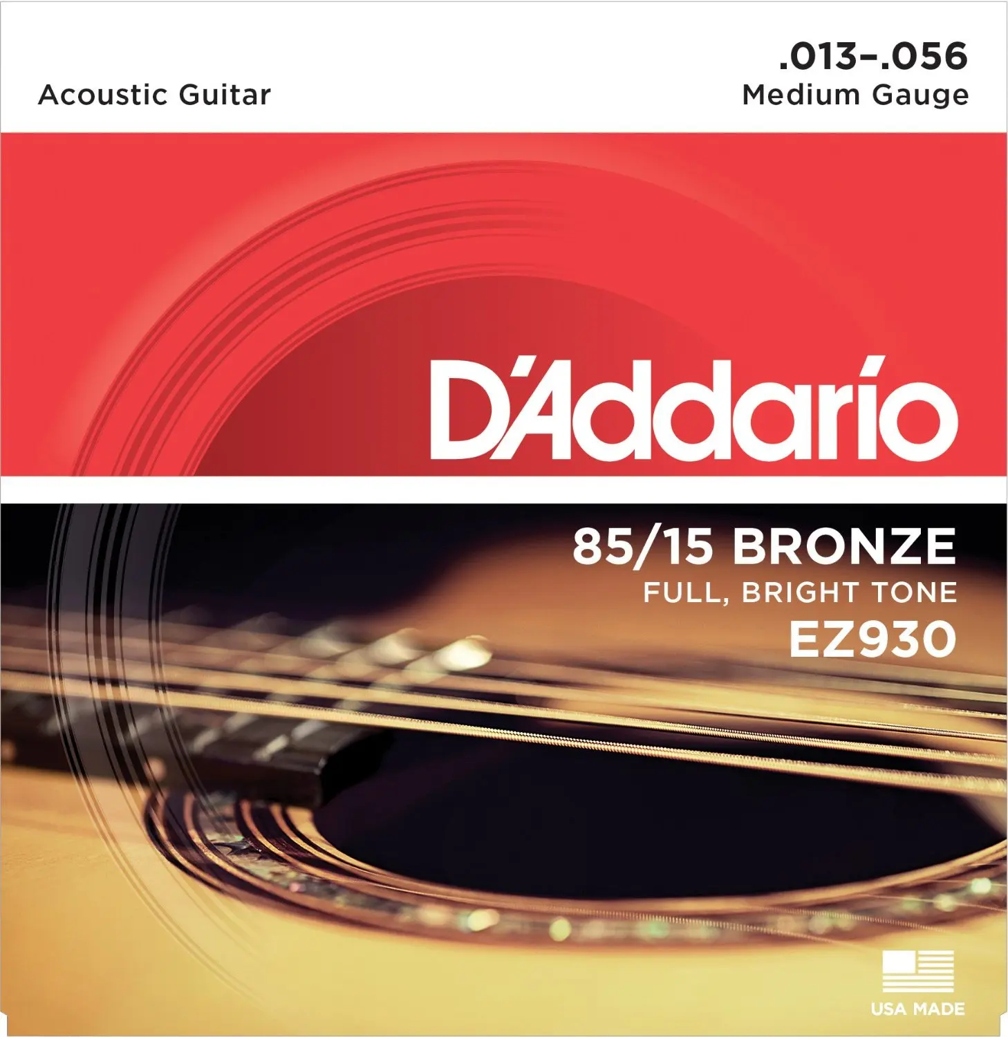 D'Addario EZ910 EZ890 EZ900 EZ920 EZ930 Великие американские бронзовые для акустической Daddario гитарные струны, Сделано в США - Цвет: EZ930