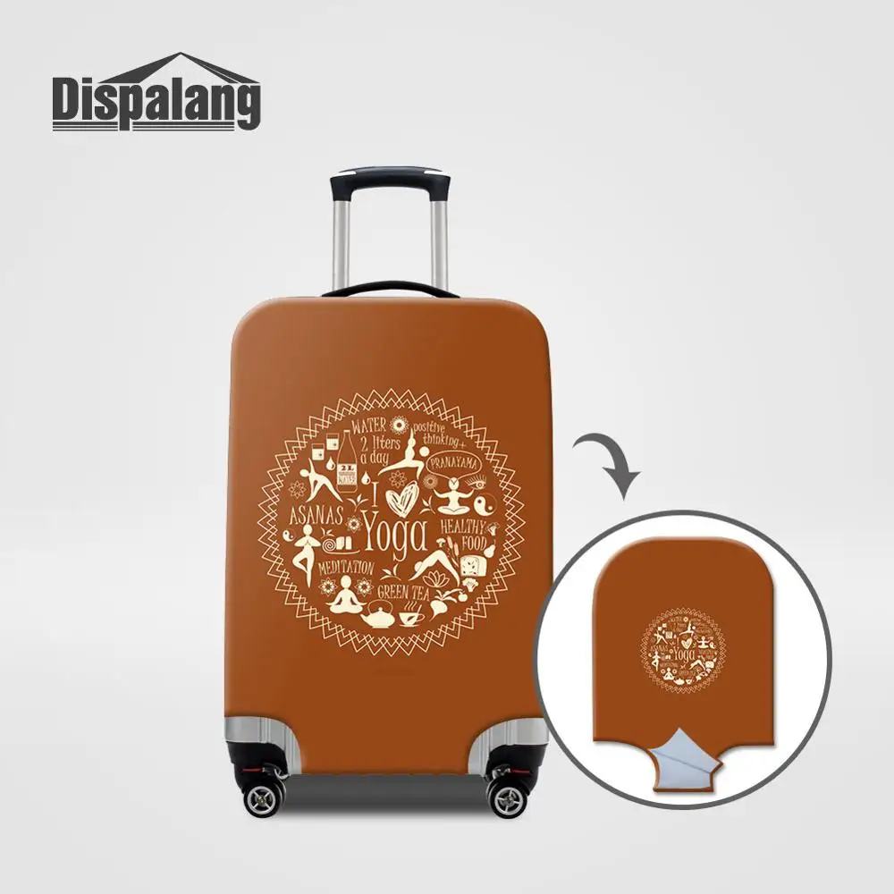 Dispalang Йога Печать Эластичный багажный Защитный чехол S/M/L/XL Дорожный чемодан дождевая пыль Чехлы для 18-32 дюймов тележка чехол - Цвет: Хаки