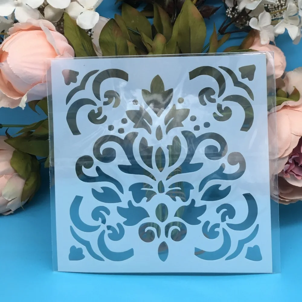 

5.9inch New Flower Square DIY Layering Stencils Wall Painting Scrapbook Coloring Embossing Album Decorative Paper Card Template