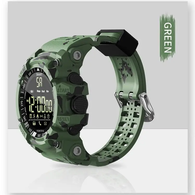 SENBONO Bluetooth Смарт часы спортивные Шагомер водонепроницаемый IP67 Спортивные Цифровые Смарт часы Relogio Masculino для ios Android телефон - Цвет: Зеленый