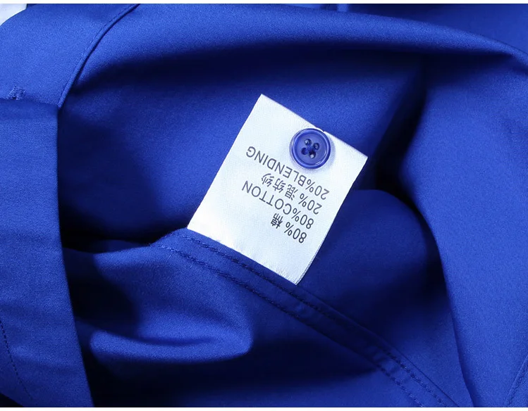 Вышивка синий одноцветное качество рубашки мужские модный бренд Повседневная летняя обувь рубашка мужские деловые рубашки с длинным