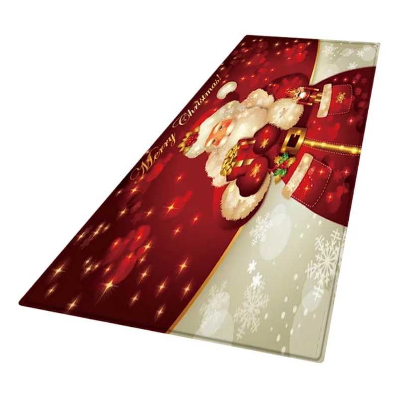 Рождественский тематический прямоугольник, мягкий фланелевый коврик для пола для дома, спальни, гостиной, украшения, 3D нескользящий Рождественский ковер, поставка - Цвет: 3